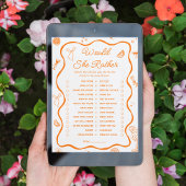 オレンジの柑橘系のブライダルシャワーは彼女はむしろカード 招待状