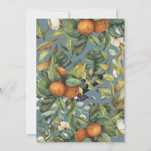 オレンジの柑橘系の水の色のモダン結婚植物 (裏面)