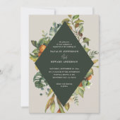 オレンジの柑橘系水色の植物結婚の (正面)