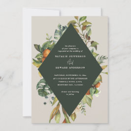 オレンジの柑橘系水色の植物結婚の