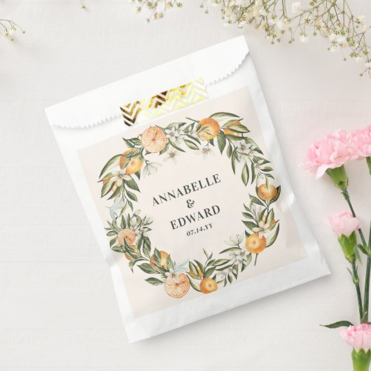 オレンジの柑橘系結婚の植物感謝していの好み フェイバーバッグ (封をした状態)