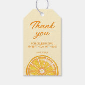 オレンジの柑橘類のフルーツ カスタム バースデー サンクス ギフトタグ (正面)