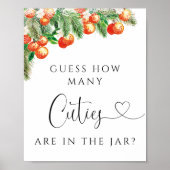 オレンジの柑橘類は、瓶の中にかわいこちゃんが何個いるかを推測する ポスター (正面)