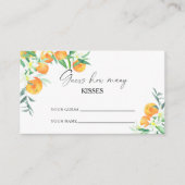 オレンジの柑橘類 - 猜測キスの数 ブライダルゲーム エンクロージャーカード (正面)