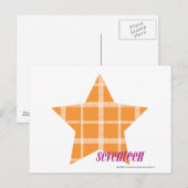 オレンジの格子模様2 ポストカード (正面/裏面)