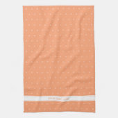 オレンジの桃のモダンモチーフ キッチンタオル (縦)