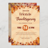 オレンジの森でフレンドリーなサンシャイン&カボチャ 招待状 (正面/裏面)