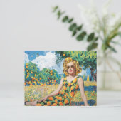 オレンジの森の中の美しい女性 ポストカード (スタンド正面)