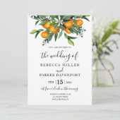 オレンジの植物学的な結婚式の招待状 招待状 (スタンド正面)