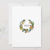 オレンジの植物学的な結婚式の招待状 招待状 (裏面)