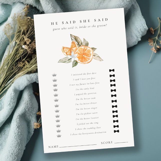 オレンジの植物彼は言ったブライダルシャワーゲーム (クリエイターアップロード済み)