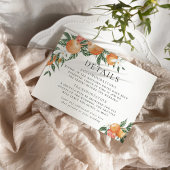 オレンジの植物的な柑橘類のモダンな結婚式の詳細 エンクロージャーカード