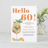 オレンジの楽しいドリンク 60歳の誕生日 招待状 (スタンド正面)