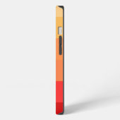 オレンジの横ストライプモノグラム iPhoneケース (左側面)