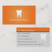 オレンジの歯科医か歯科スタジオの名刺 名刺 (正面/裏面)