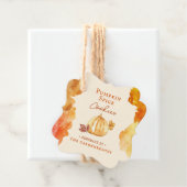 オレンジの水彩オータムパンプキンスパイス フェイバータグ (インサイチュ)