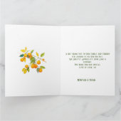 オレンジの水彩テーマ 明るい色 サンキューカード (内部)