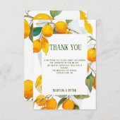 オレンジの水彩テーマ 明るい色 サンキューカード (正面/裏面)