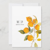 オレンジの水彩テーマ 明るい色 招待状 (裏面)