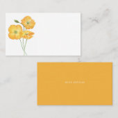 オレンジの水彩ポピーⅡ ウェディングフラル プレイスカード (正面/裏面)