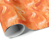 オレンジの水彩抽象  ラッピングペーパー (ロールコーナー)