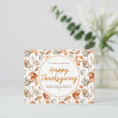 オレンジの水彩植物画 感謝祭のポストカード シーズンポストカード (スタンド正面)