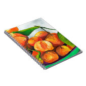 オレンジの水彩画の果物アート ノートブック (右側)