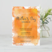 オレンジの水彩画の母の日のブランチへの招待状 招待状 (スタンド正面)