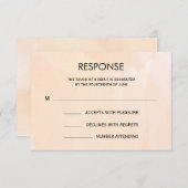 オレンジの水彩画ウェディング返信カード RSVP用 出欠カード (正面/裏面)