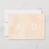 オレンジの水彩画ウェディング返信カード RSVP用 出欠カード (裏面)