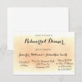 オレンジの水彩画風のリハーサルディナー招待状 招待状 (正面/裏面)