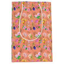 オレンジの水彩花