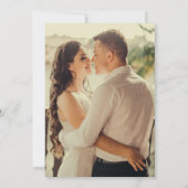 オレンジの水彩　私たちは婚約しました　写真 招待状 (裏面)