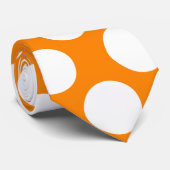 オレンジの水玉模様 ネクタイ (ロール)