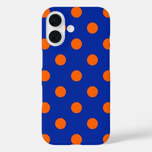 オレンジの水玉模様 ブルーデザイン Case-Mate iPhoneケース (裏面)