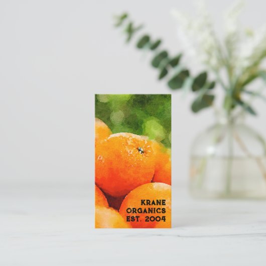 オレンジの水色 名刺 (スタンド正面)