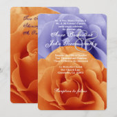 オレンジの炎と紫のバラの結婚式テンプレート A5 招待状 (正面/裏面)