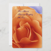 オレンジの炎と紫のバラの結婚式テンプレート A5 招待状 (裏面)