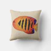 オレンジの炎アンジェルフィッシュ熱帯水族館アート クッション (裏面)