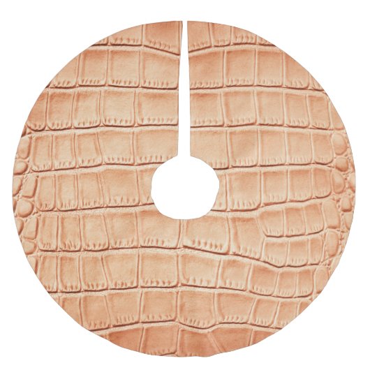 オレンジの爬虫類皮革のテクスチャデザイン ブラッシュドポリエステルツリースカート (正面)