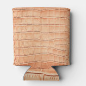 オレンジの爬虫類皮革のテクスチャデザイン 缶クーラー (裏面)