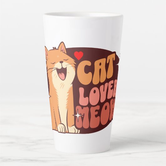 オレンジの猫が好きな猫好き カフェラテマグ (正面)