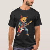 オレンジの猫のギタリスト Tシャツ (正面)