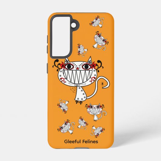 オレンジの猫のスマホケース Galaxy - 陽気なネコたち Samsung Galaxyケース (裏面)