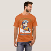 オレンジの猫はいつも幸せ Tシャツ (正面フル)