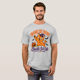 オレンジの猫エナジーハロウィンTシャツ Tシャツ