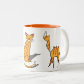 オレンジの猫マグカップ ツートーンマグカップ (正面右)
