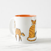 オレンジの猫マグカップ ツートーンマグカップ (正面左)