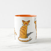 オレンジの猫マグカップ ツートーンマグカップ (中央)