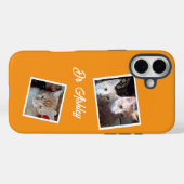 オレンジの猫2枚コラージュペットの名前 Case-Mate iPhoneケース (裏面 (横))